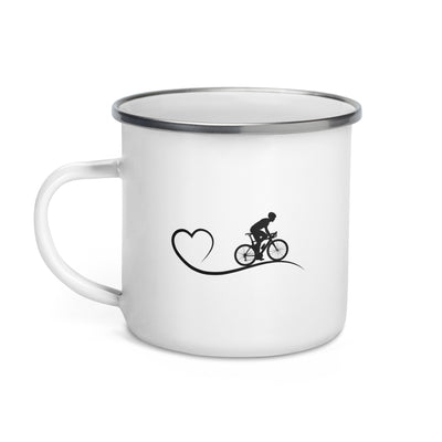 Herz Und Radfahrer - Emaille Tasse fahrrad