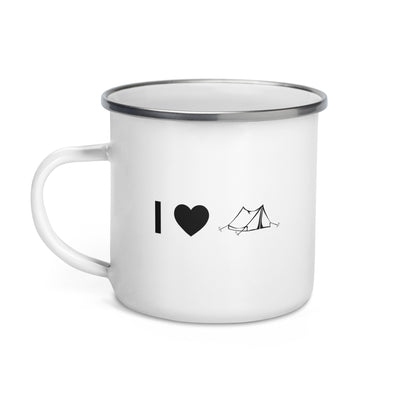 I Heart And Camping Tent - Emaille Tasse camping