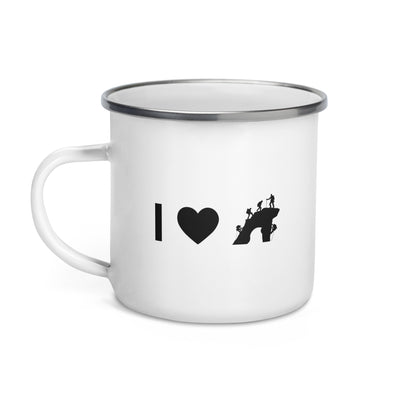 I Heart And Climbing - Emaille Tasse klettern