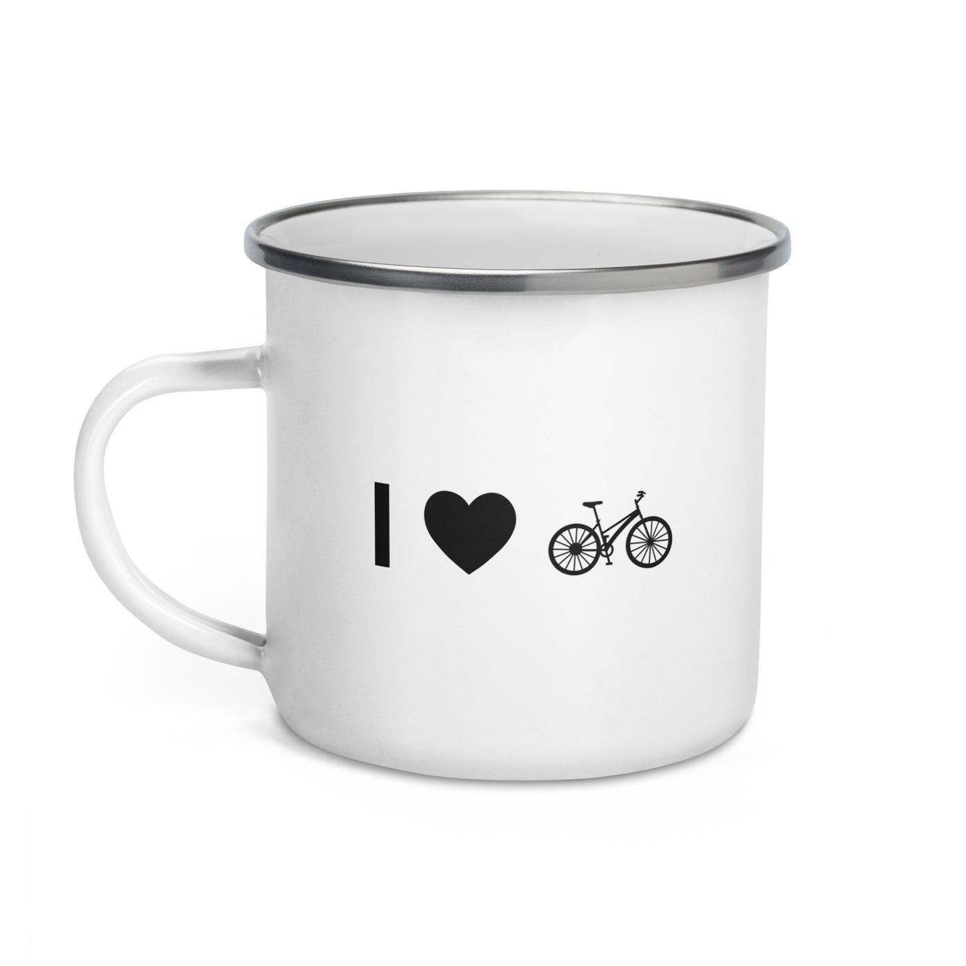 I Heart And Cycling - Emaille Tasse fahrrad