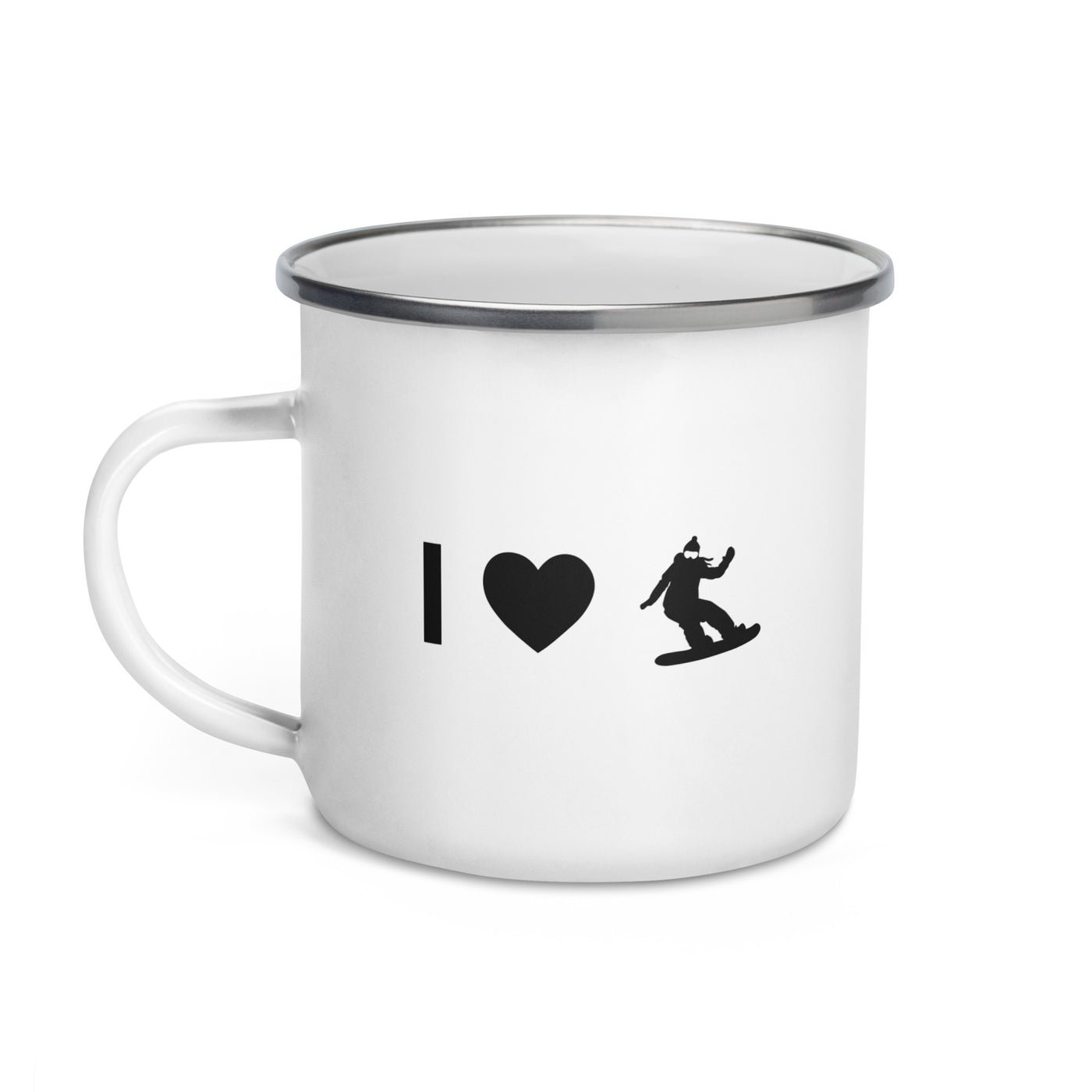 I Heart And Female Snowboarding - Emaille Tasse snowboarden