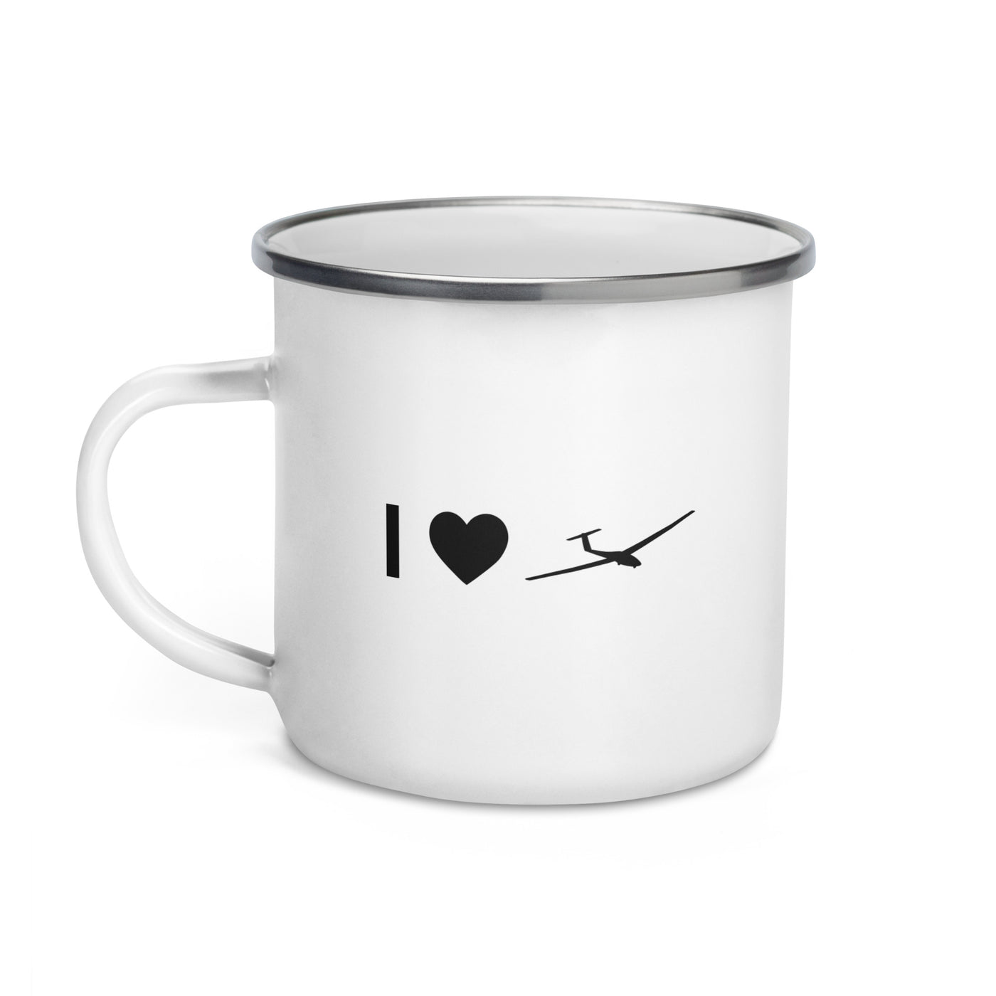 I Heart And Sailplane - Emaille Tasse berge