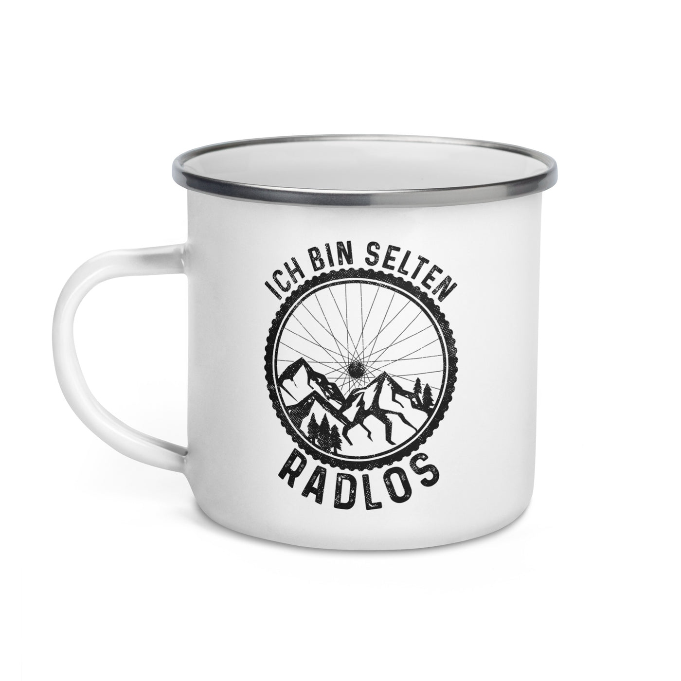 Ich Bin Selten Radlos - Emaille Tasse fahrrad mountainbike