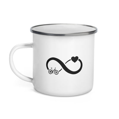 Infinity Heart And Cycling - Emaille Tasse fahrrad