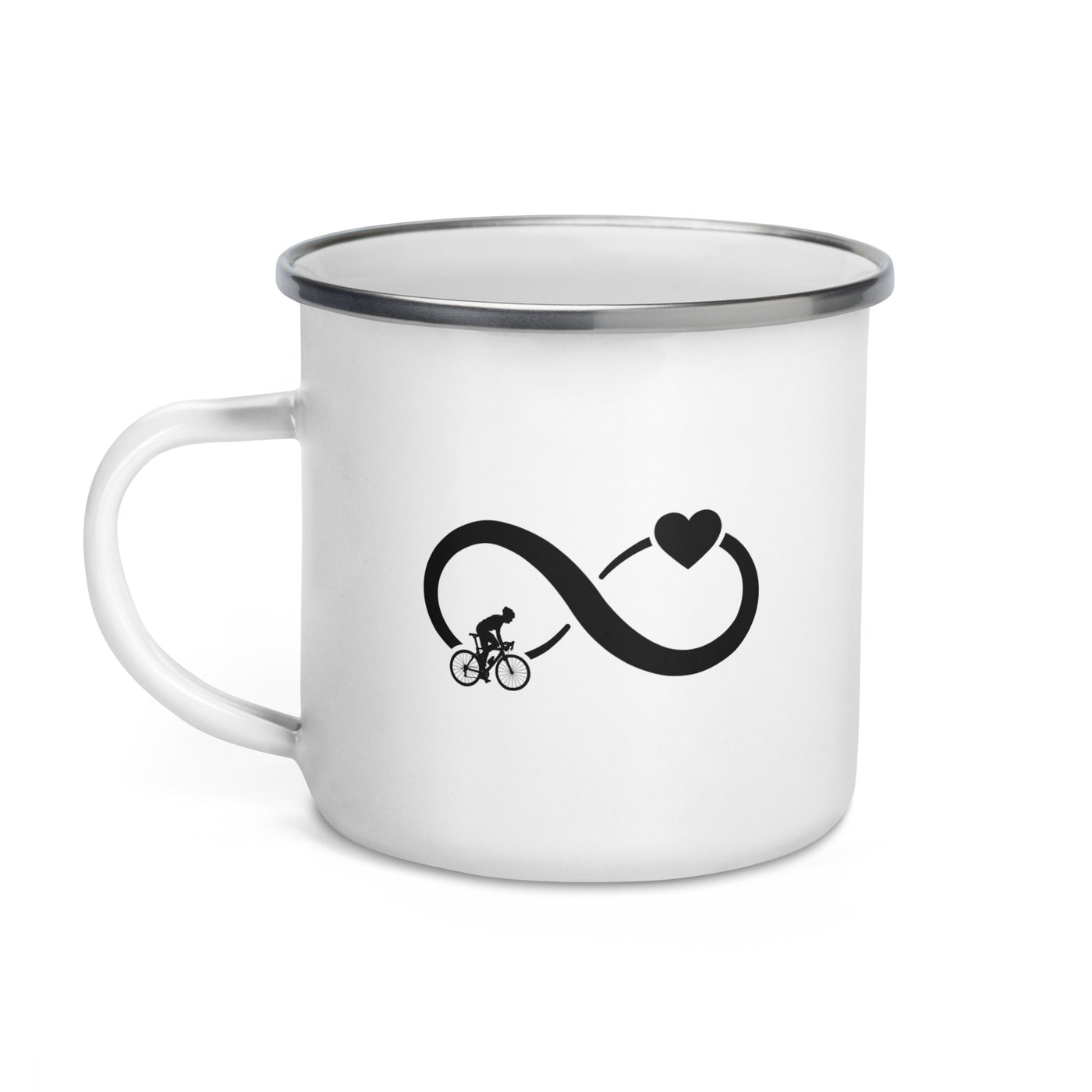 Infinity Heart And Cycling 1 - Emaille Tasse fahrrad