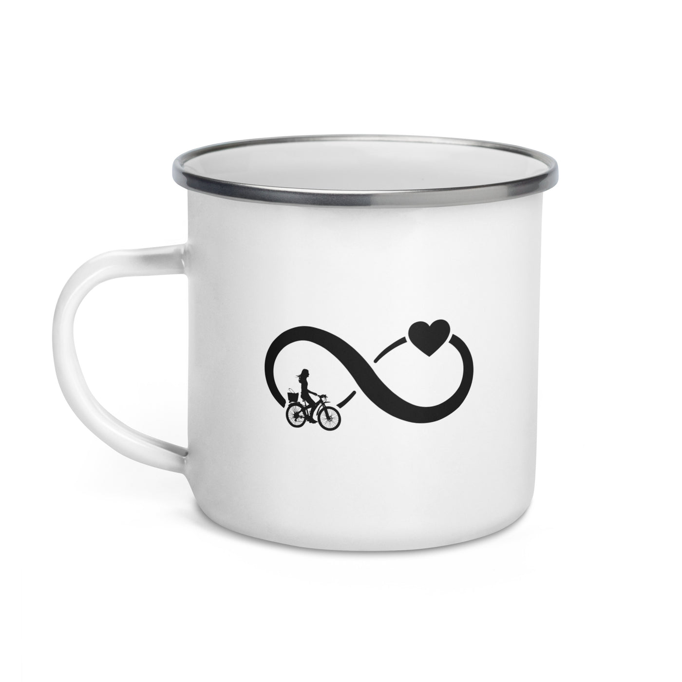 Infinity Heart And Cycling 2 - Emaille Tasse fahrrad