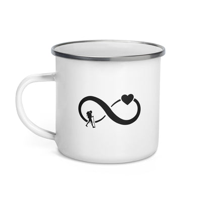 Infinity Heart And Hiking 1 - Emaille Tasse wandern