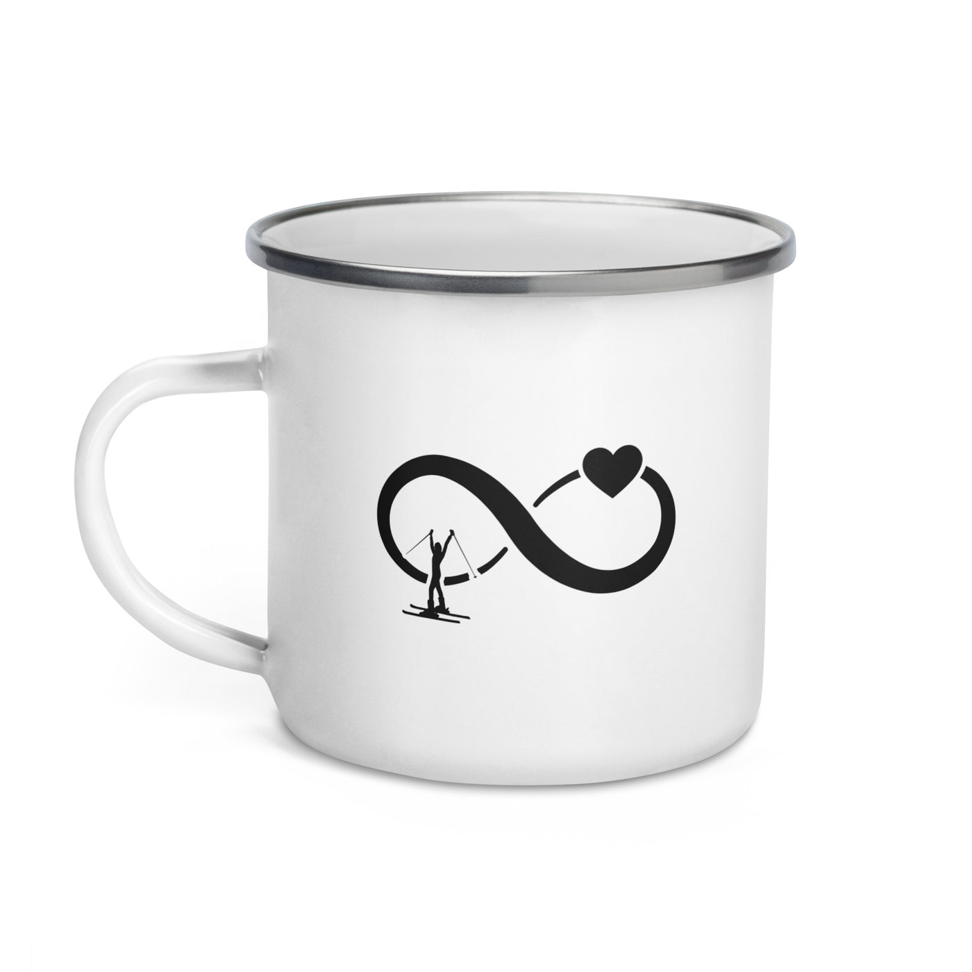 Infinity Heart And Skiing 1 - Emaille Tasse ski