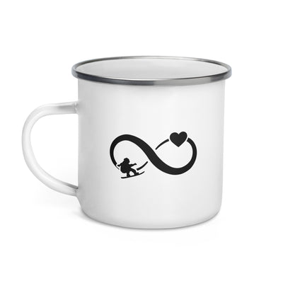 Infinity Heart And Snowboarding - Emaille Tasse snowboarden