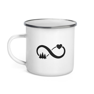 Infinity Heart And Trees - Emaille Tasse camping