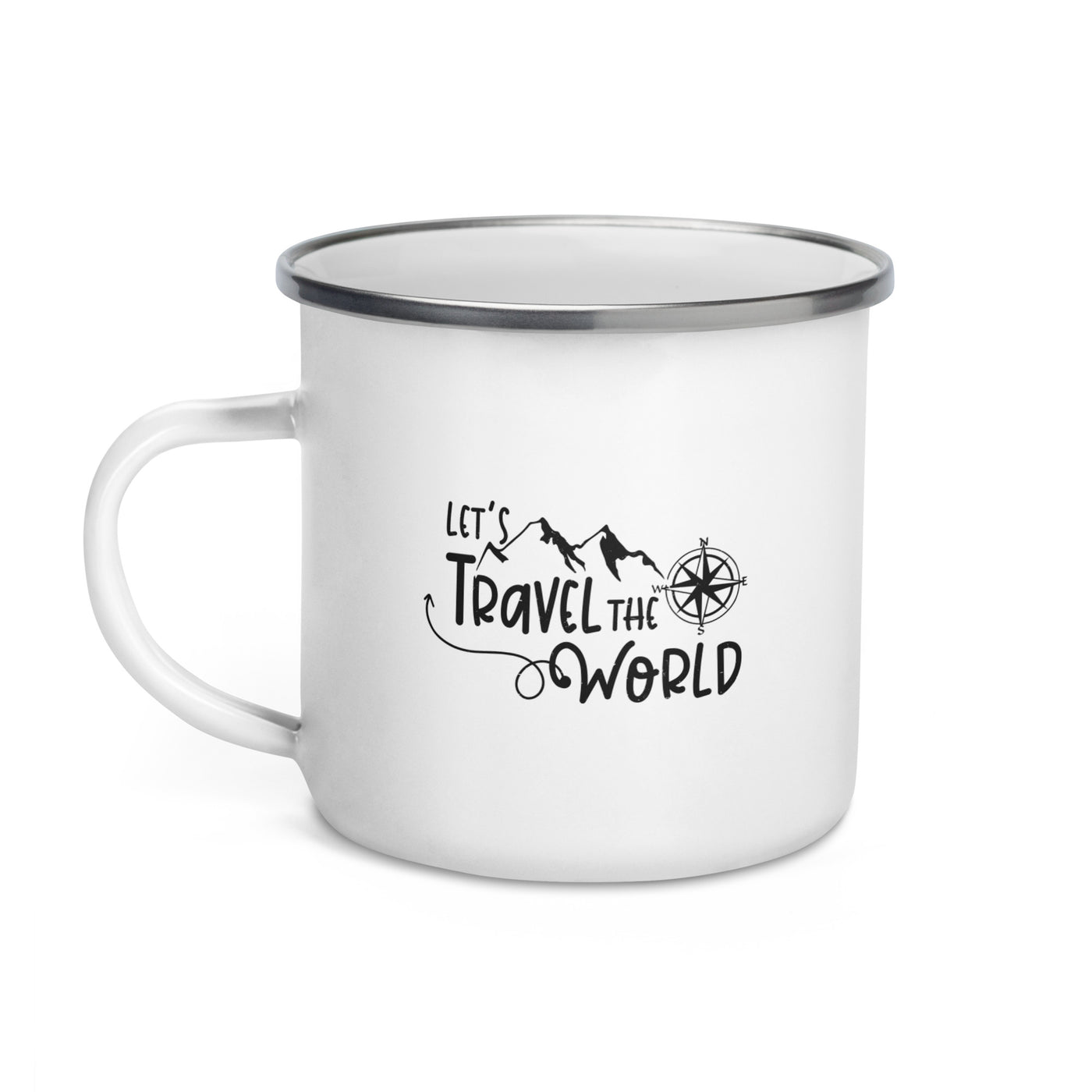 Lets Travel The World - Emaille Tasse camping wandern