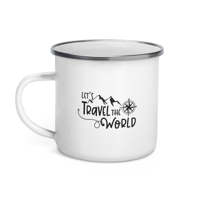 Lets Travel The World - Emaille Tasse camping wandern