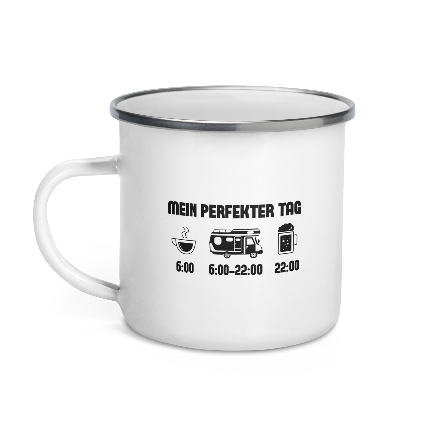 Mein Perfekter Tag - Emaille Tasse camping