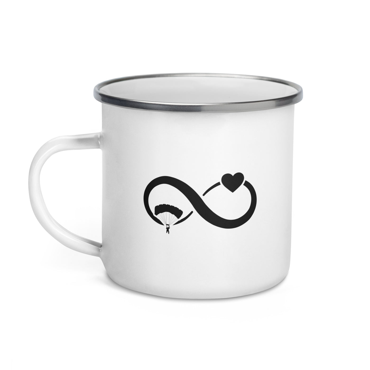 Infinity Heart And Paragliding - Emaille Tasse berge