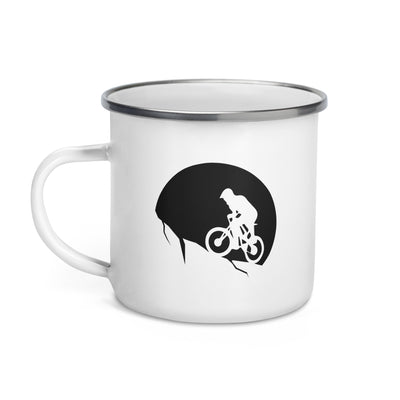 Moon - Cycling - Emaille Tasse fahrrad