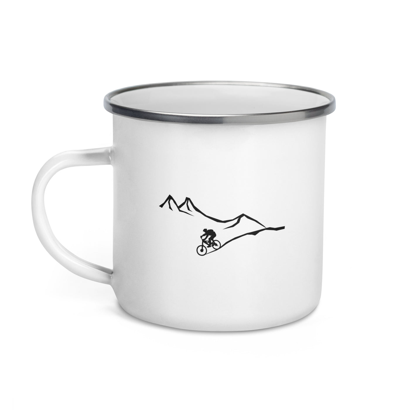 Mountain - Curve Line - Cycling - Emaille Tasse fahrrad