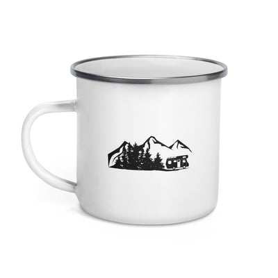 Mountain - Trees - Camping Van - Emaille Tasse camping