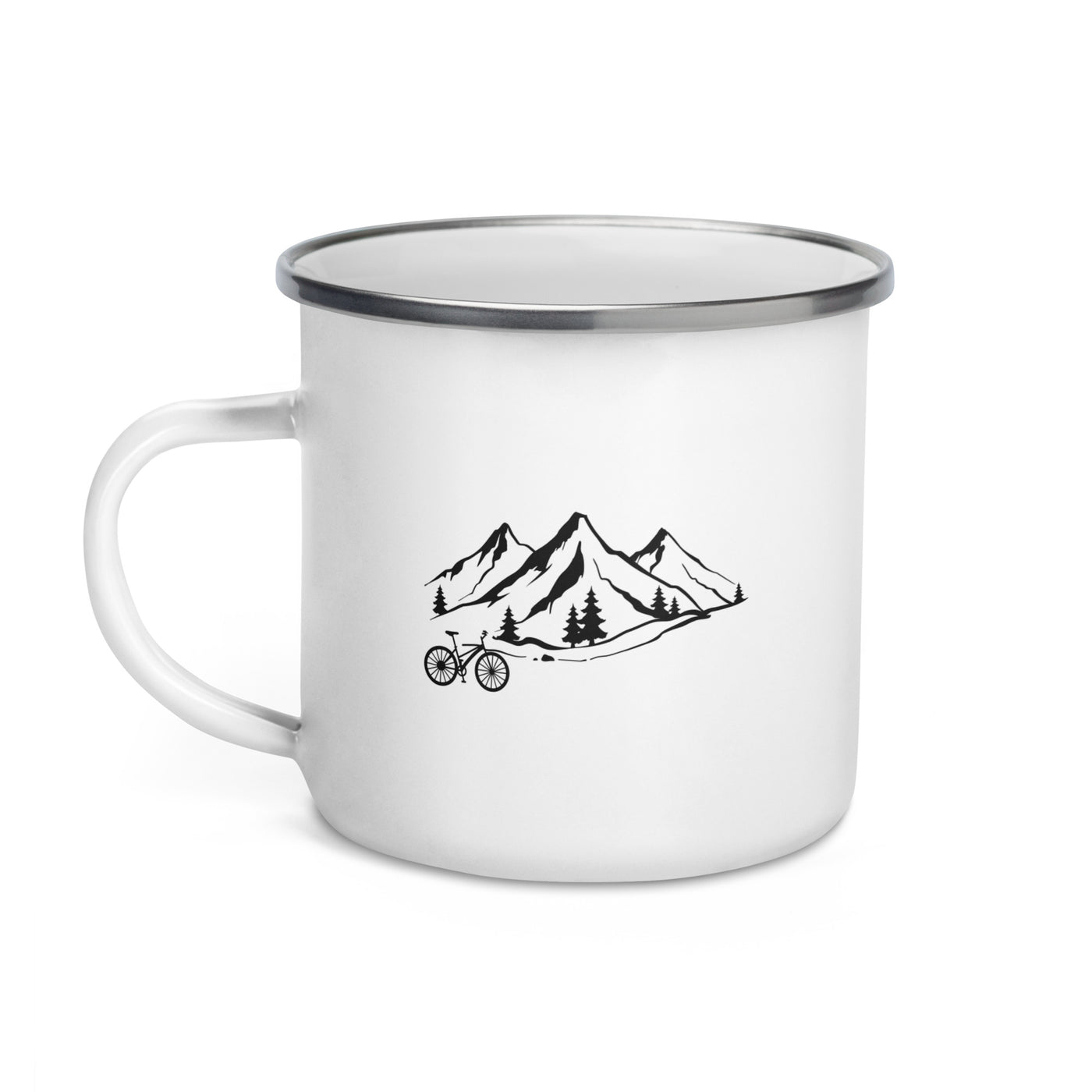 Mountain 1 And Bicycle - Emaille Tasse fahrrad