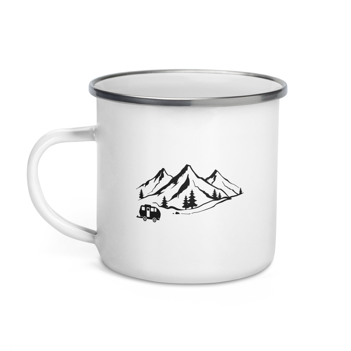 Mountain 1 And Camping - Emaille Tasse camping
