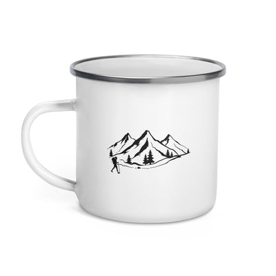Mountain 1 And Hiking - Emaille Tasse wandern