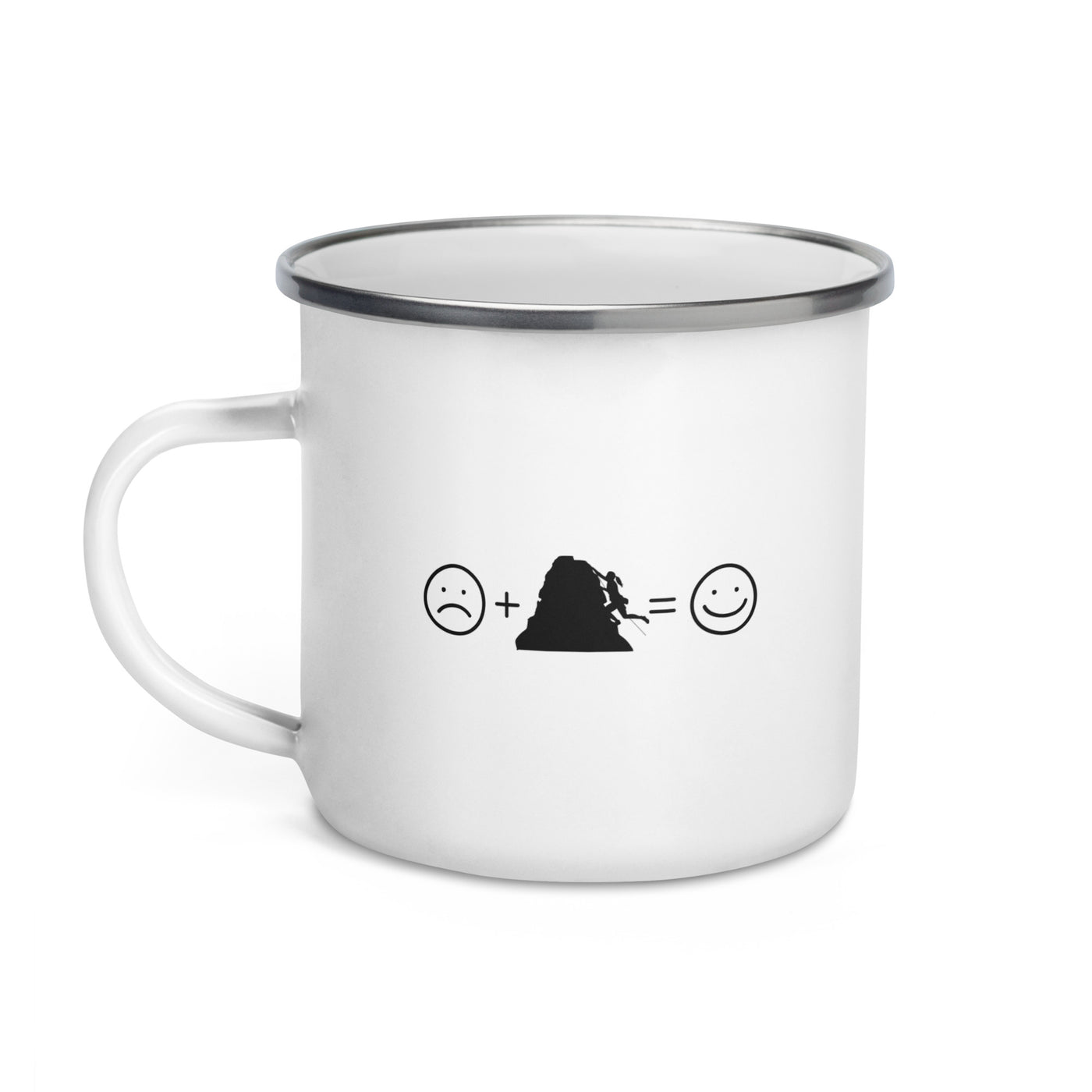 Smile Face And Climbing - Emaille Tasse klettern