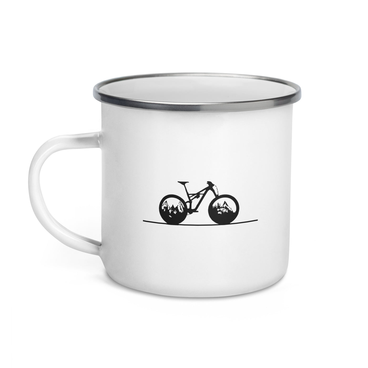 Straight Line - Mountain - Cycling - Emaille Tasse fahrrad