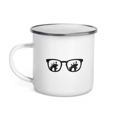 Sunglasses And Climbing - Emaille Tasse klettern
