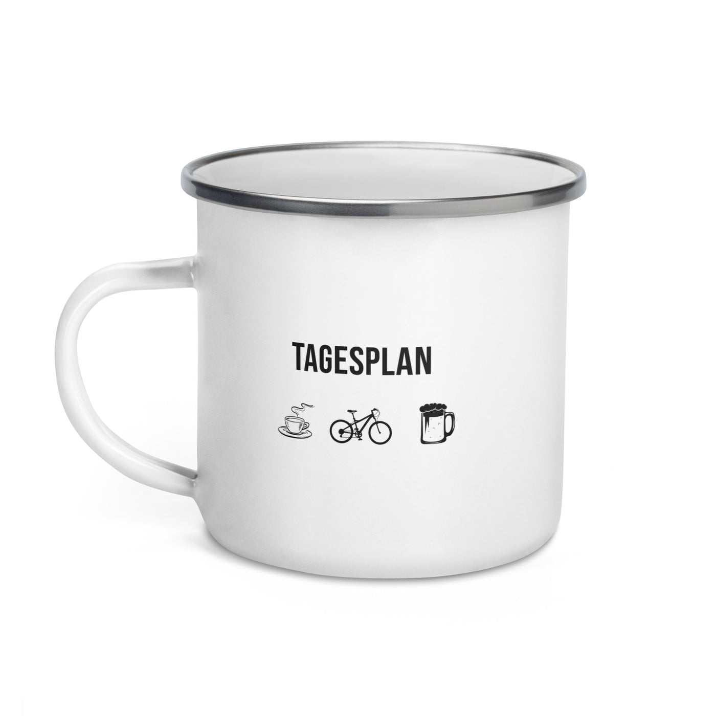 Tagesplan Kaffee, Fahrrad Und Bier - Emaille Tasse fahrrad mountainbike