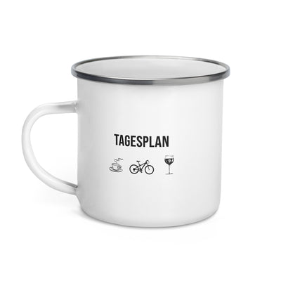 Tagesplan Kaffee, Fahrrad Und Wein - Emaille Tasse fahrrad mountainbike