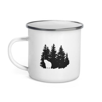 Trees - Bear - Emaille Tasse camping