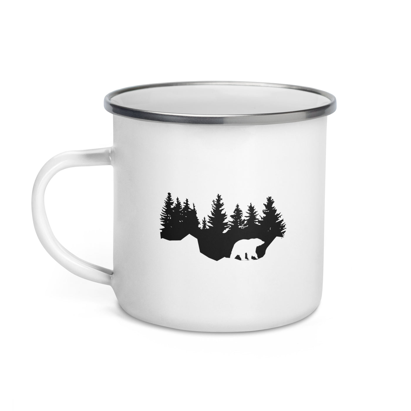 Trees - Bear - Emaille Tasse camping