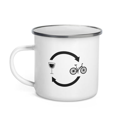 Wine Loading Arrows And Cycling - Emaille Tasse fahrrad