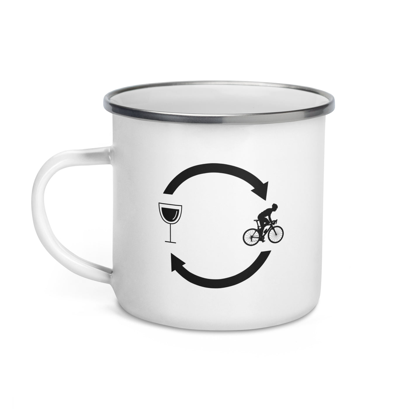 Wine Loading Arrows And Cycling 1 - Emaille Tasse fahrrad