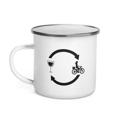 Wine Loading Arrows And Cycling 2 - Emaille Tasse fahrrad