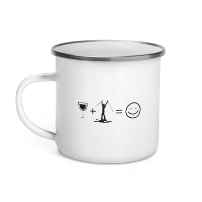Wine Smile Face And Skiing 1 - Emaille Tasse ski