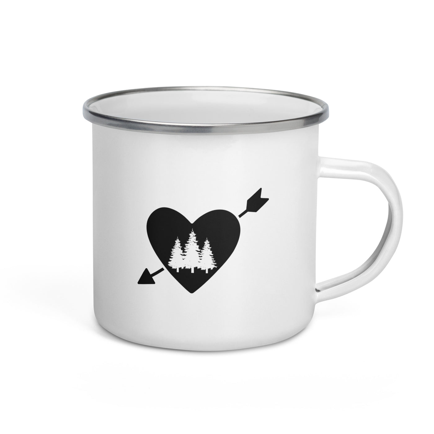 Arrow Heart And Trees - Emaille Tasse camping Default Title
