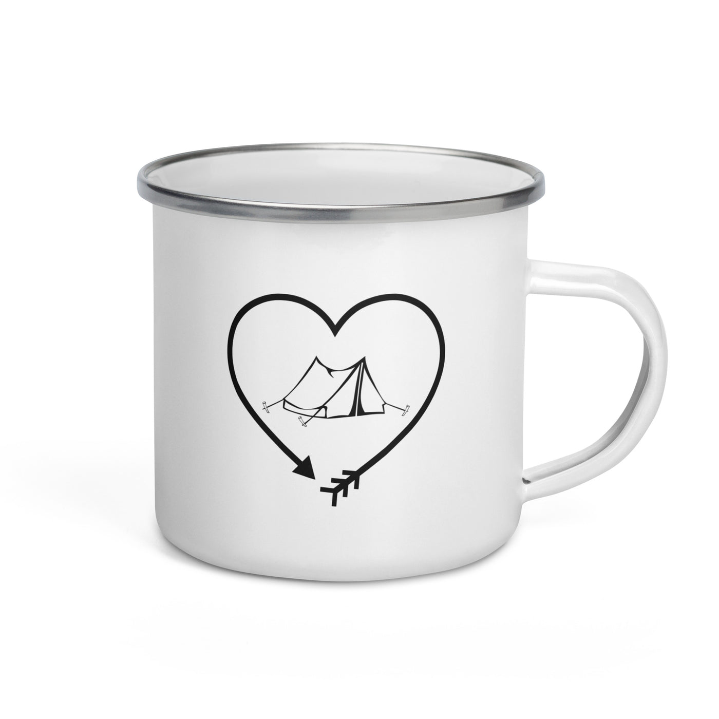 Arrow In Heartshape And Camping 1 - Emaille Tasse camping Default Title