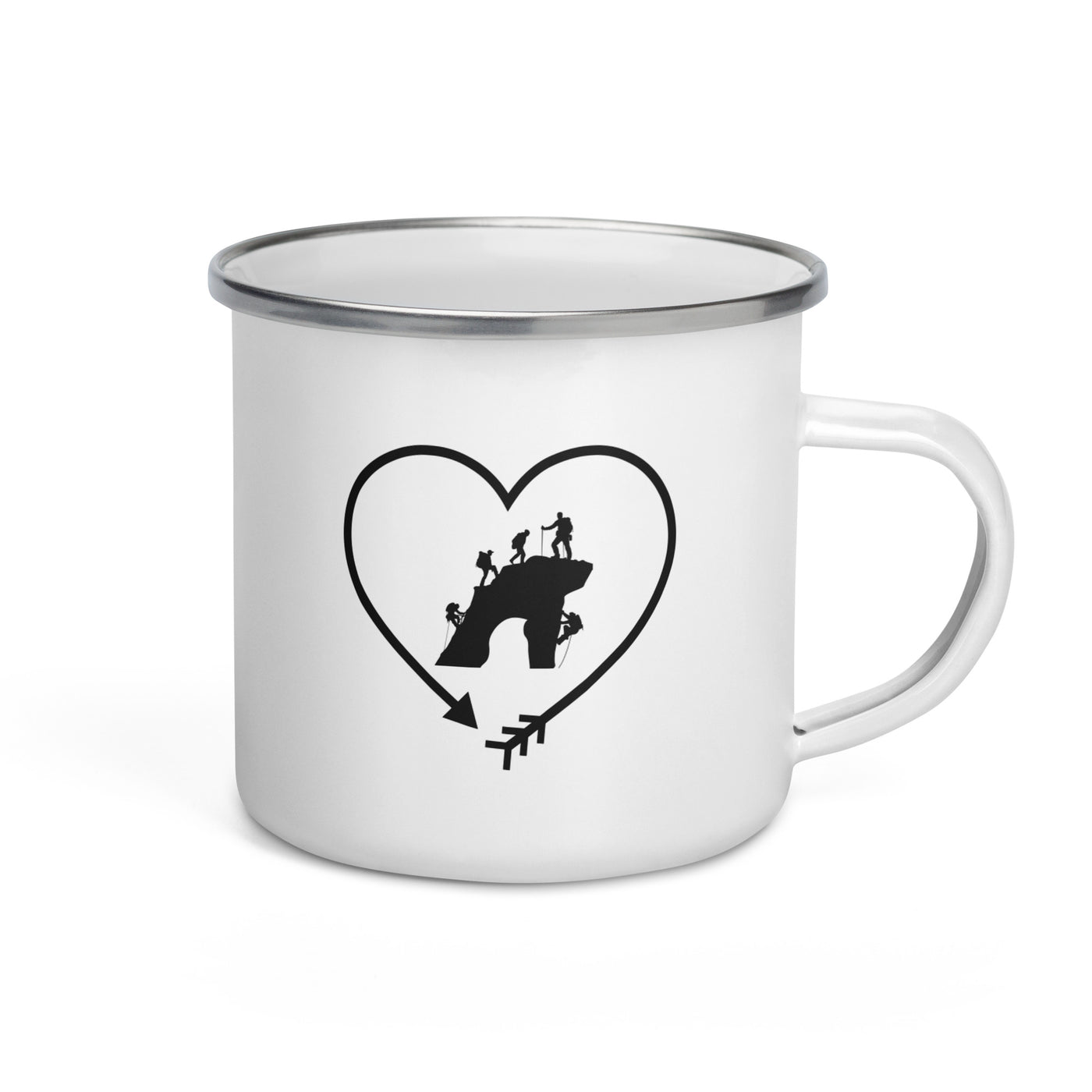 Arrow In Heartshape And Climbing - Emaille Tasse klettern Default Title