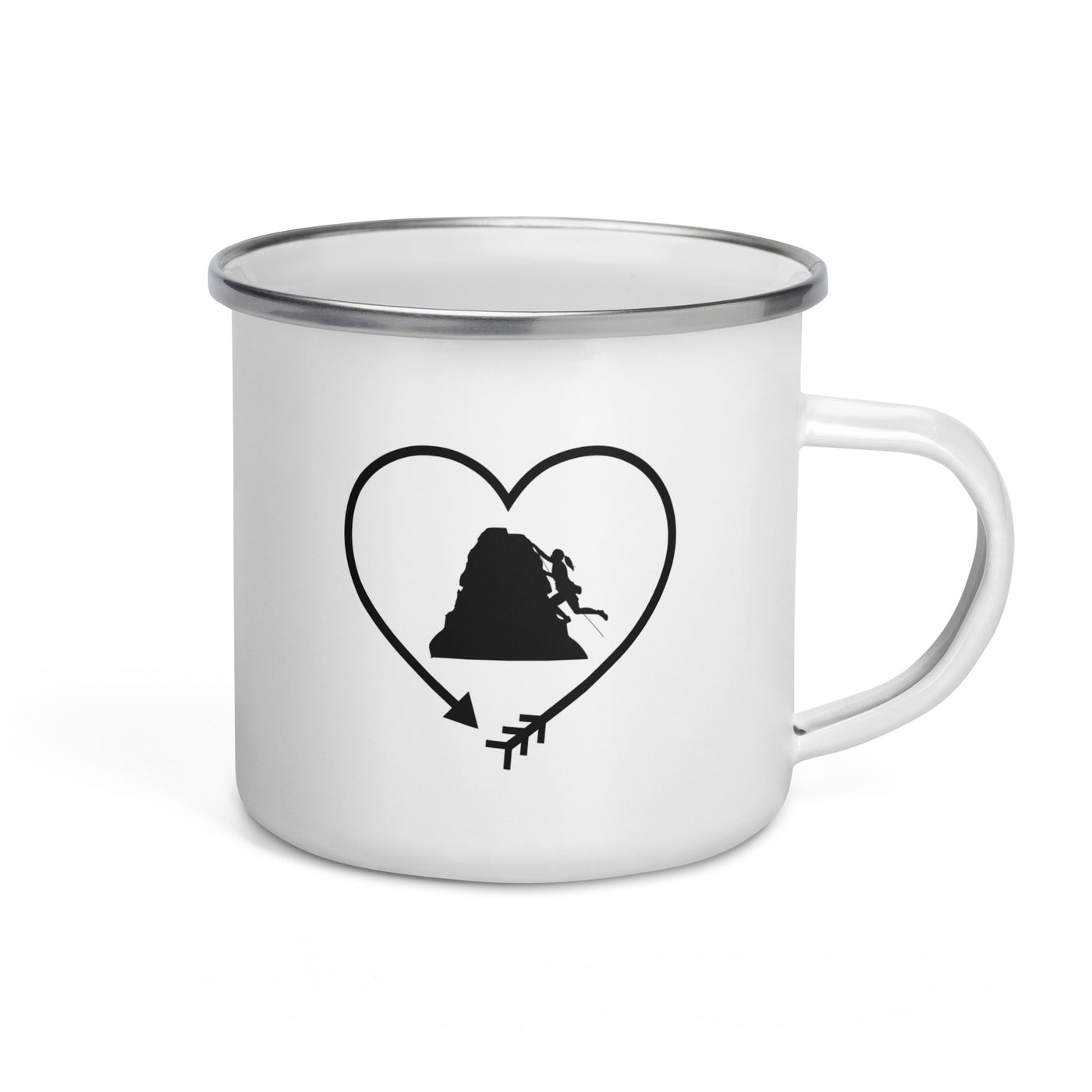 Arrow In Heartshape And Climbing 1 - Emaille Tasse klettern Default Title
