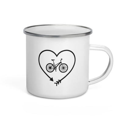 Arrow In Heartshape And Cycling - Emaille Tasse fahrrad Default Title
