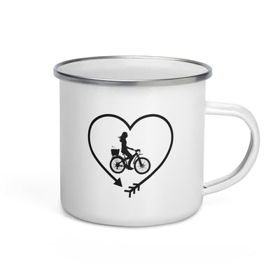 Arrow In Heartshape And Cycling 2 - Emaille Tasse fahrrad Default Title