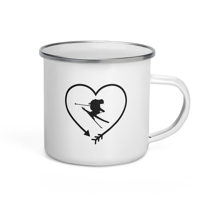 Arrow In Heartshape And Skiing - Emaille Tasse ski Default Title