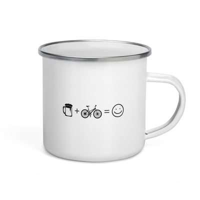 Beer Smile Face And Cycling - Emaille Tasse fahrrad Default Title