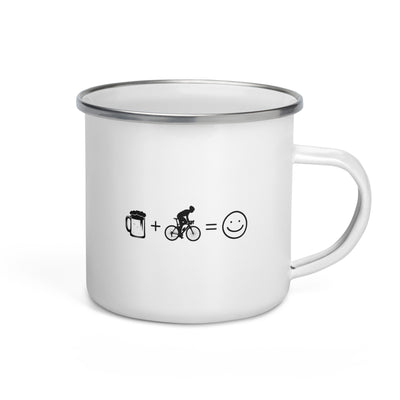 Beer Smile Face And Cycling 1 - Emaille Tasse fahrrad Default Title