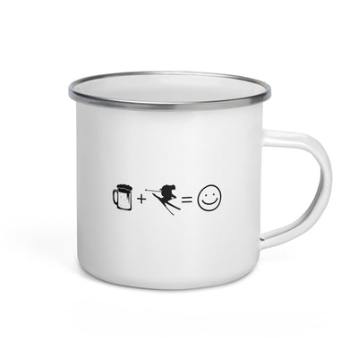 Beer Smile Face And Skiing - Emaille Tasse ski Default Title