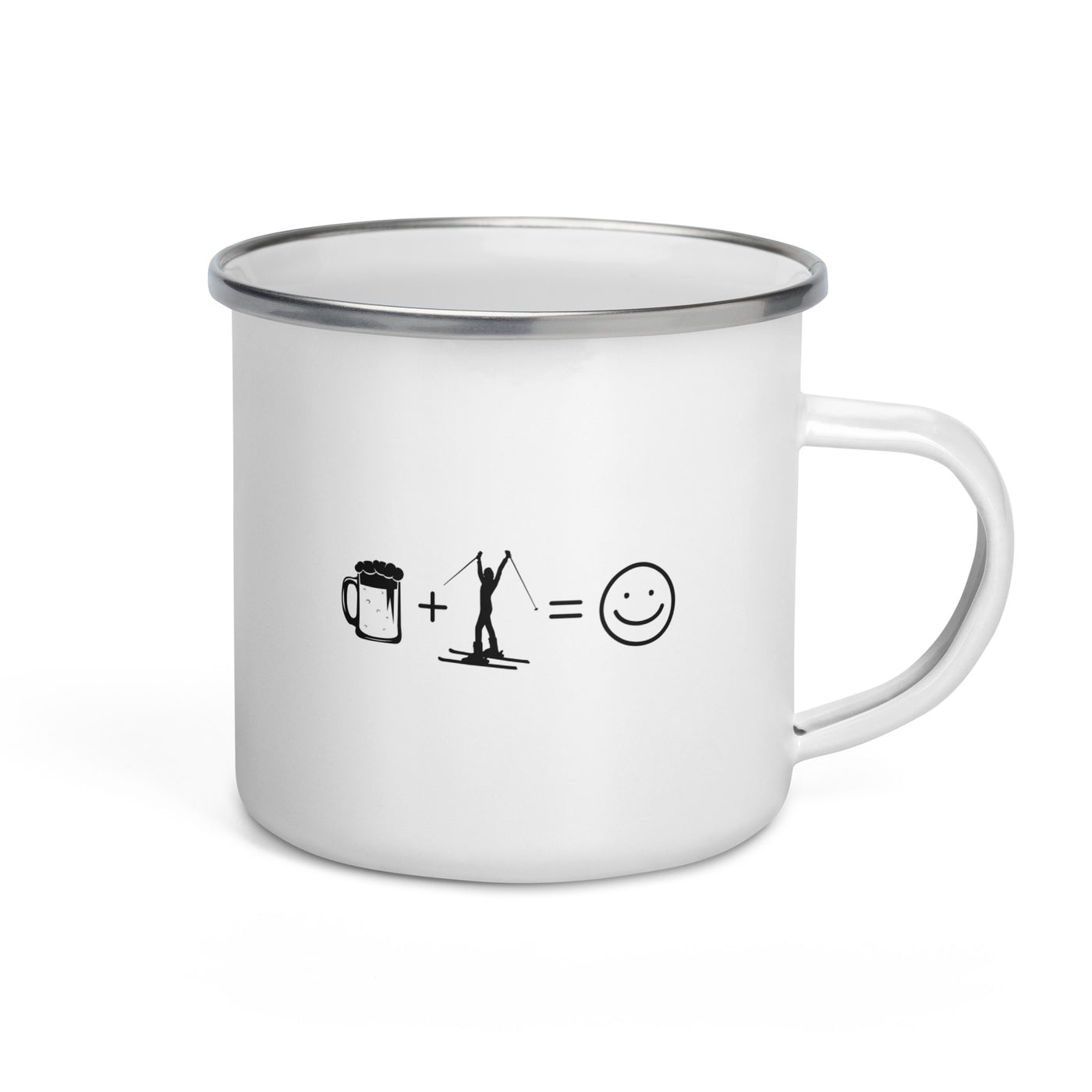 Beer Smile Face And Skiing 1 - Emaille Tasse ski Default Title