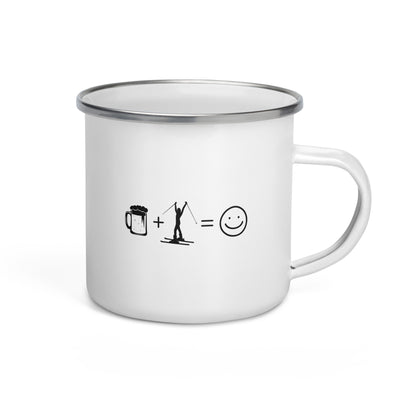 Beer Smile Face And Skiing 1 - Emaille Tasse ski Default Title
