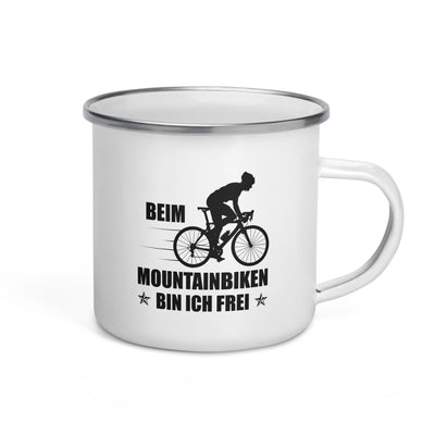 Beim Mountainbiken Bin Ich Frei 2 - Emaille Tasse fahrrad Default Title