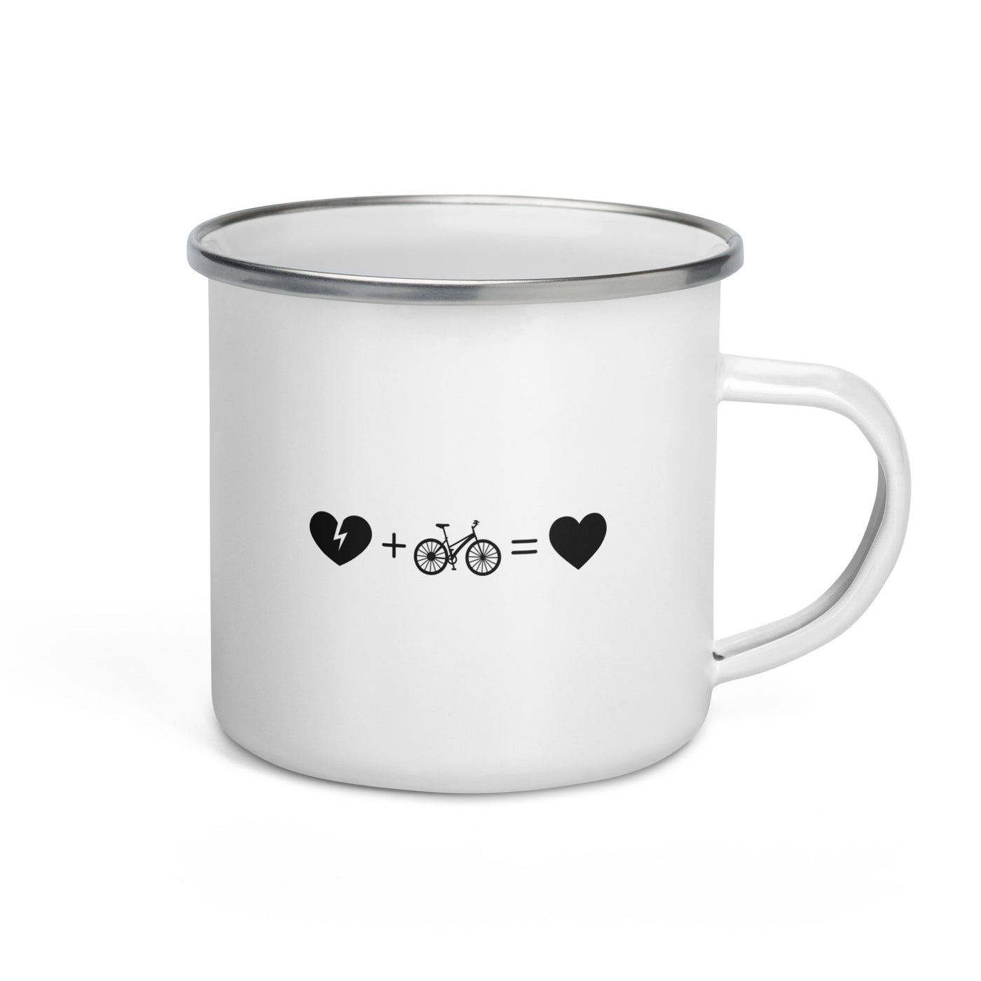 Broken Heart Heart And Cycling - Emaille Tasse fahrrad Default Title