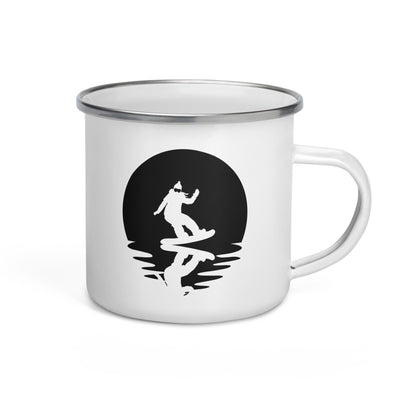 Circle And Reflection - Female Snowboarding - Emaille Tasse snowboarden Default Title